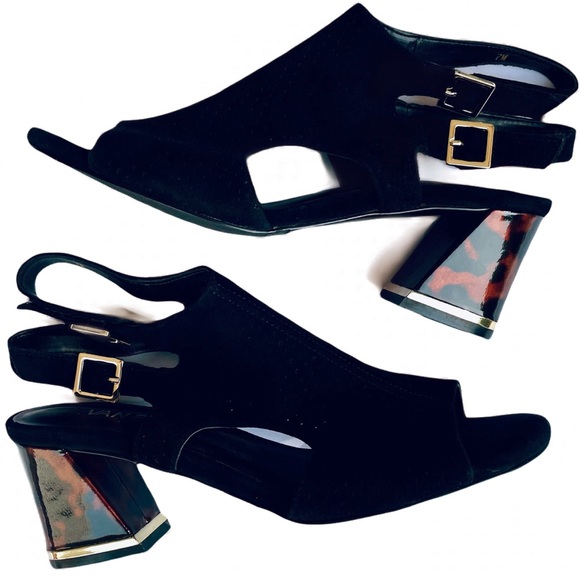 Vaneli Black Strappy Block Heels - Picture 2 of 9